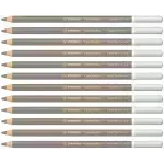 Lápices de Color Tiza Pastel, Carbothello, Cuerpo Circular, Mina 4.4 mm, Caja x 12 Und., Gris Calido 3