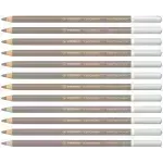 Lápices de Color Tiza Pastel, Carbothello, Cuerpo Circular, Mina 4.4 mm, Caja x 12 Und., Gris Calido 4