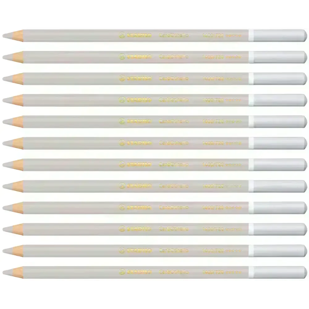 Lápices de Color Tiza Pastel, Carbothello, Cuerpo Circular, Mina 4.4 mm, Caja x 12 Und., Gris Azulado 1