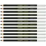 Lápices de Color Tiza Pastel, Carbothello, Cuerpo Circular, Mina 4.4 mm, Caja x 12 Und., Negro