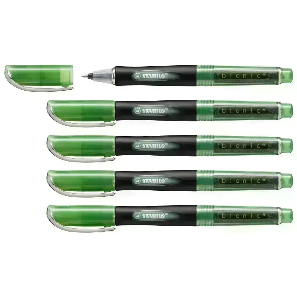 Rollerball, Bionic, Punta Media, Verde, Caja x 5 Unds.