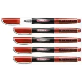 Rollerball, Bionic, Punta Media, Rojo, Caja x 5 Unds.