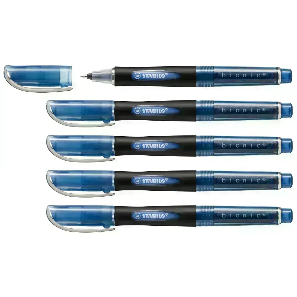 Rollerball, Bionic, Punta Media, Azul, Caja x 5 Unds.