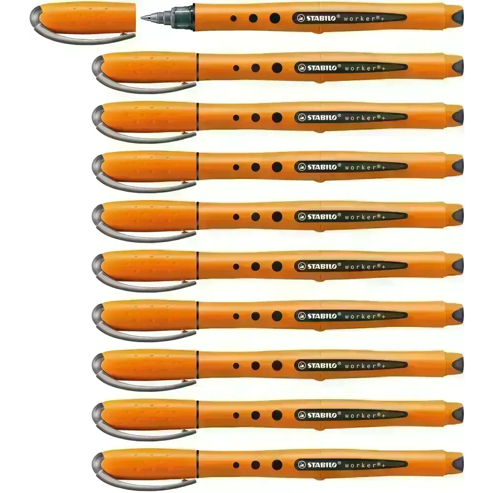 Rollerball, Worker, Punta Fina, Negro, Caja x 10 Unds.