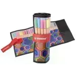 Micropunta/Felpa, Point 88, Punta Fina  0.4 mm, Estuche Enrrollable ARTY x 25 Unds., 25 Colores Surtidos