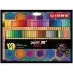 Micropunta/Felpa, Point 88, Punta Fina  0.4 mm, Estuche ARTY x 65 Unds. 65 Colores Surtidos