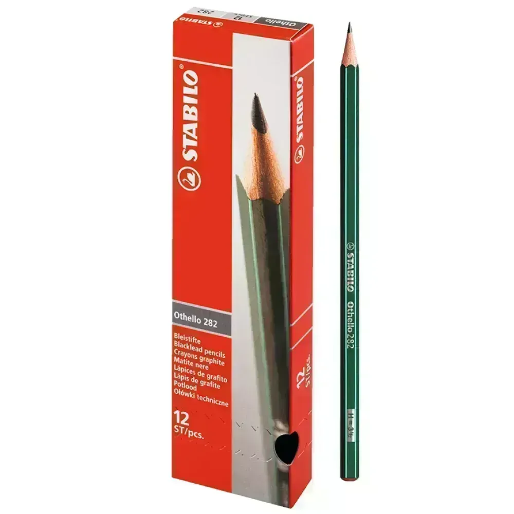 Lápices de Dibujo, Othello, H, Cuerpo Hexagonal, Mina 2.2-3.0 mm, Caja x 12 Unds.