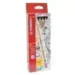 Lápices de Grafito, Trio Jumbo, HB, Barniz Madera, Cuerpo Triangular, Mina 4.2 mm + Sacapuntas, Caja x 6 Unds.