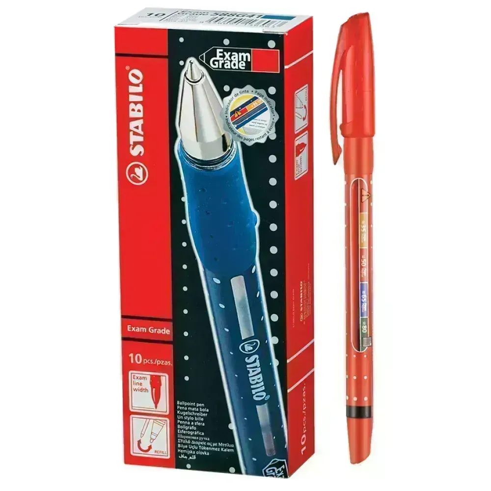 Bolígrafo, Exam Grade, 588, Punta Media 0.4 mm, Rojo, Caja x 10 Unds.