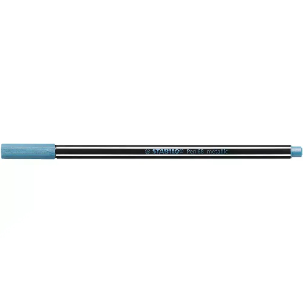 Marcador, Pen 68 Metallic, Punta 1.4 mm, Azul Metálico, Unidad