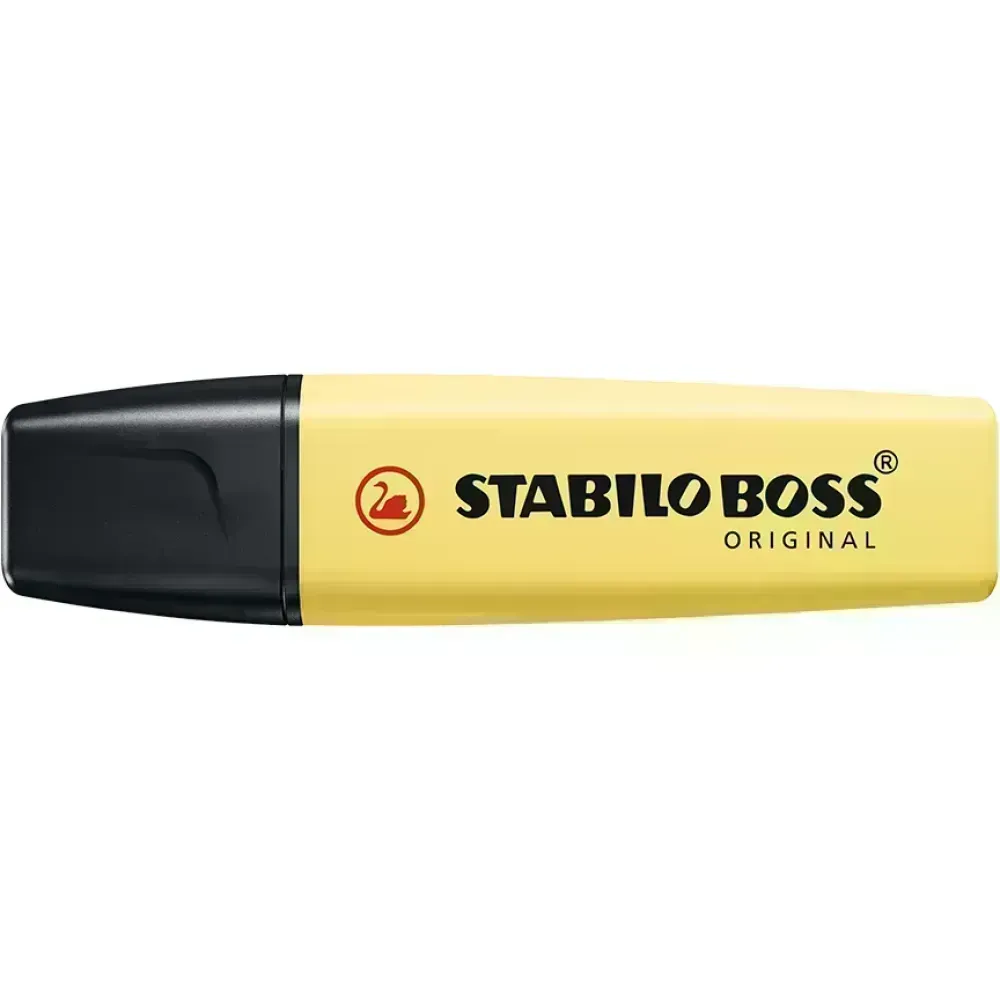 Resaltador, Boss, Punta Biselada 2.0-5.0 mm, Colores Pastel, Amarillo Lechoso, Unidad