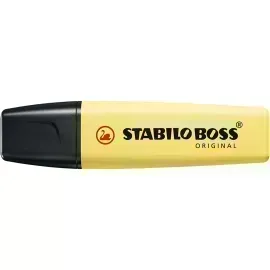 Resaltador, Boss, Punta Biselada 2.0-5.0 mm, Colores Pastel, Amarillo Lechoso, Unidad