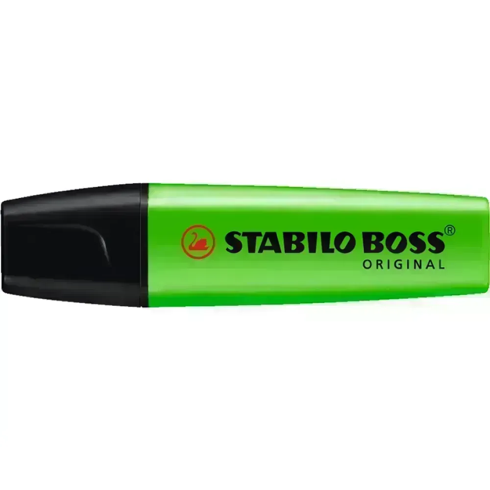 Resaltador, Boss, Punta Biselada 2.0-5.0 mm, Colores Fluo, Verde, Unidad