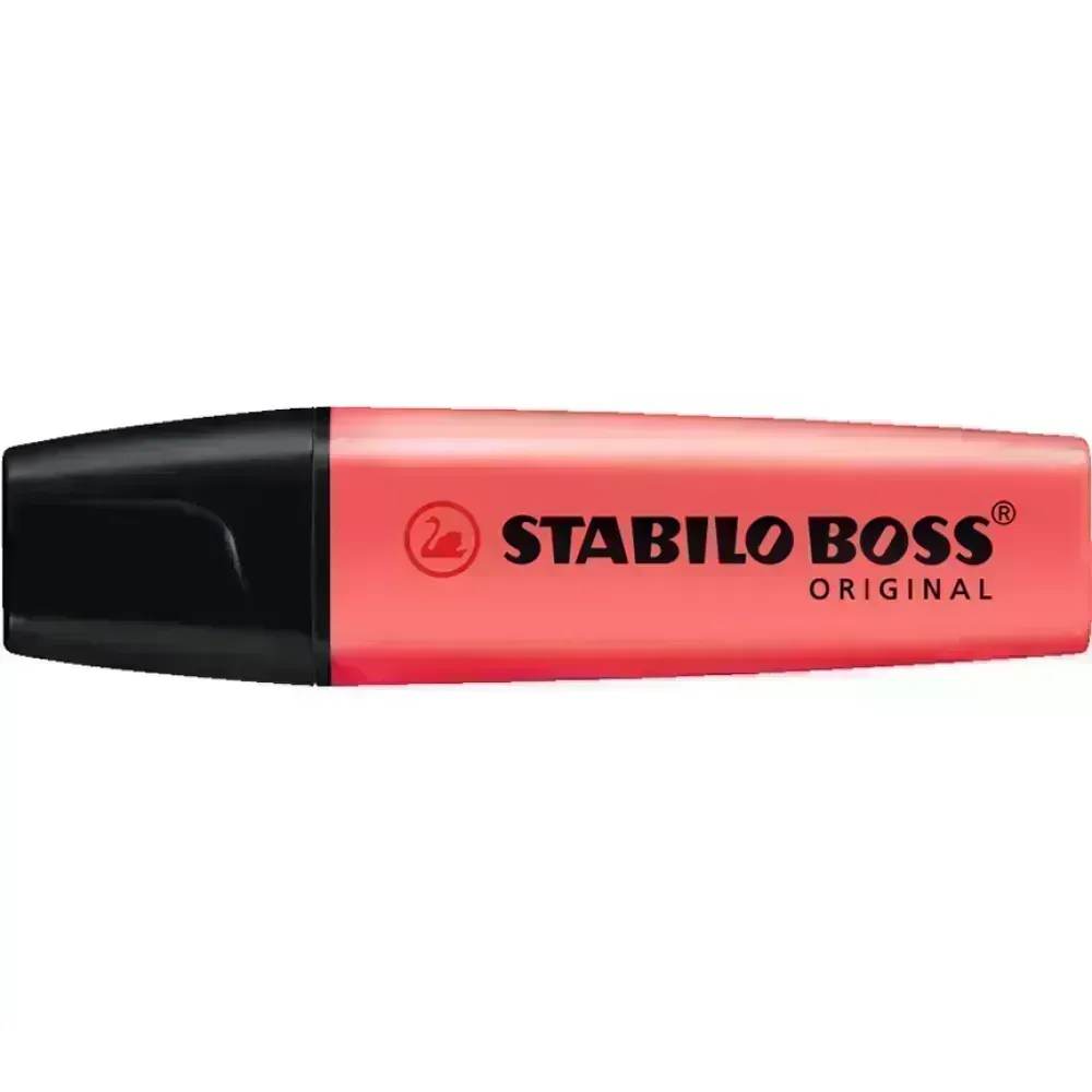 Resaltador, Boss, Punta Biselada 2.0-5.0 mm, Colores Fluo, Rojo, Unidad