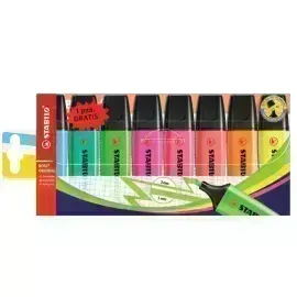 Resaltador, Boss, Punta Biselada 2.0-5.0 mm, Colores Fluo, Estuche x 8 Unds. Colores Surtidos