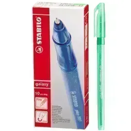 Bolígrafo, Galaxy 818, Punta Fina 0.38 mm, cuerpo opaco, Verde, Caja x 10 Unds. 
