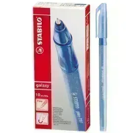 Bolígrafo, Galaxy 818, Punta Fina 0.38 mm, cuerpo opaco, Azul, Caja x 10 Unds. 