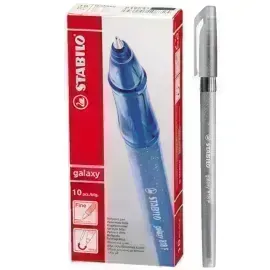 Bolígrafo, Galaxy 818, Punta Fina 0.38 mm, cuerpo opaco, Negro, Caja x 10 Unds. 