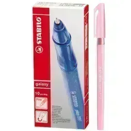 Bolígrafo, Galaxy 818, Punta Fina 0.38 mm, cuerpo opaco, Rosado, Caja x 10 Unds. 