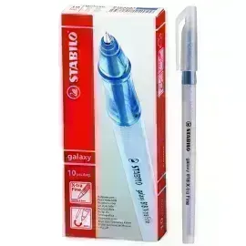 Bolígrafo, Galaxy 818, Punta X-Fina 0.3 mm, cuerpo traslúcido, Azul, Caja x 10 Unds. 