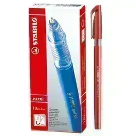 Bolígrafo, Excel 828, Punta Fina 0.38 mm, cuerpo opaco, Rojo, Caja x 10 Unds. 