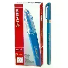 Bolígrafo, Excel 828, Punta Fina 0.38 mm, cuerpo opaco, Azul, Caja x 10 Unds. 