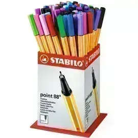 Micropunta/Felpa, Point 88, Punta Fina  0.4 mm, Exhibidor x 60 Unds, 12 Colores Surtidos