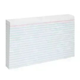Tarjetas Rayadas, 5 x 8 pulg, Pack x 100 Unds.