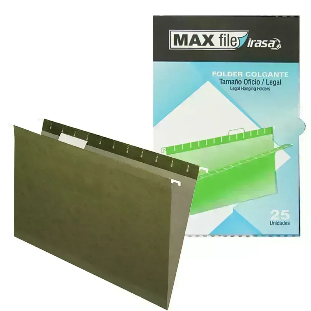 Folder Colgante, Tam. Legal, Col. Verde Olivo, Caja x 25 Und.