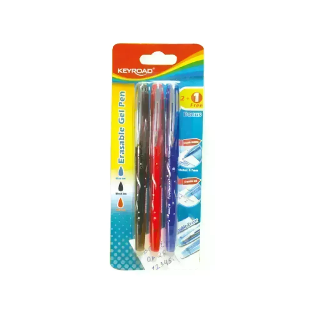 Bolígrafo, Gel Roller Borrable, 0.7 mm, Blister x 3 Unds. A-N-R