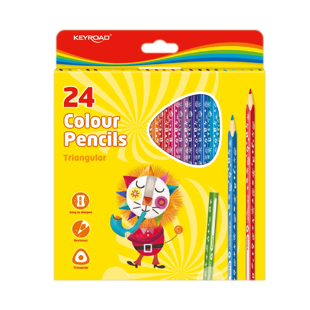 Lápices de Color, Triangulares, Caja x 24 Colores