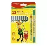 Marcadores Escolares, Doble Punta, Caja x 12 Colores