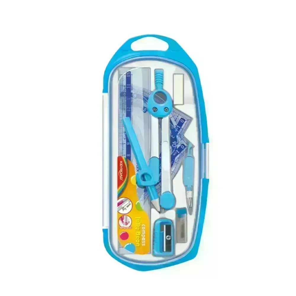 Compás, Escolar + Jgo. Matemático, Jelly Bean,  Estuche x 1 Und.