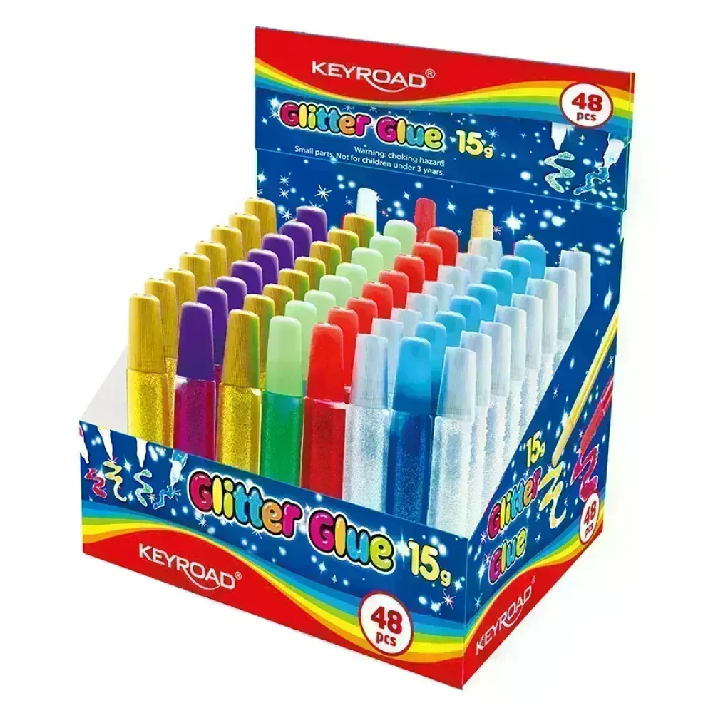 Pegamento, Glitter, Exh. x 48 Unds x 15 g. c.u.