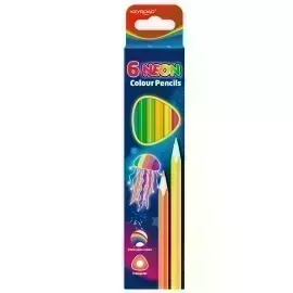 Lápices de Color, Neón, Triangulares, Caja x 6 Colores
