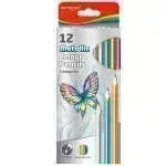 Lápices de Color, Metálicos, Triangulares, Caja x 12 Colores