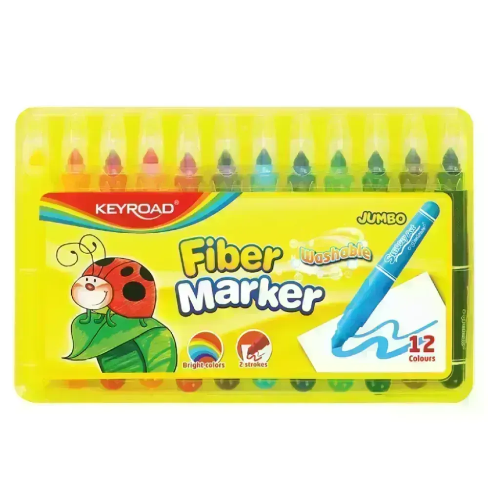 Marcadores Escolares, Jumbo XL, Estuche x 12 Colores