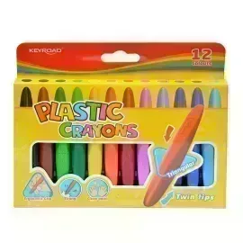 Crayones de Cera, Plástico Triangular, Caja x 12 Colores