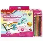 Children Coloring Book, Rosado, AR Función + Láp. Colores, 1 Set