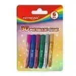 Pegamento con brillo, 3D Metallic, Blister x 6 col de 15 g. c.u.