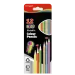 Lápices de Color, Triang, Caja x 12 Col (6 Neón + 6 Metálic)