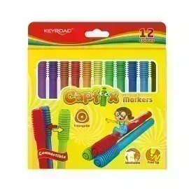 Marcadores Escolares, Capfix, Caja x 12 Colores