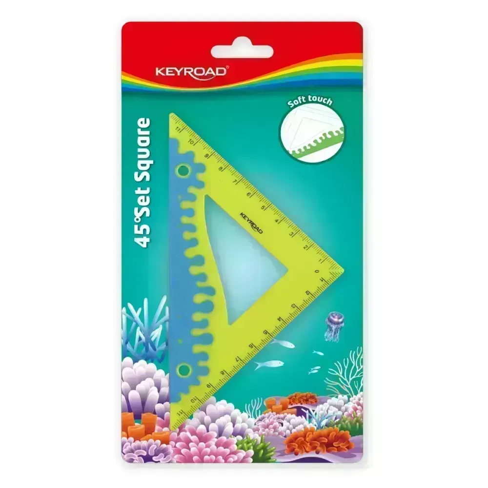 Escuadra Plast., Soft-Touch 45/45 grados, Blister x 1 (no ilustrado)