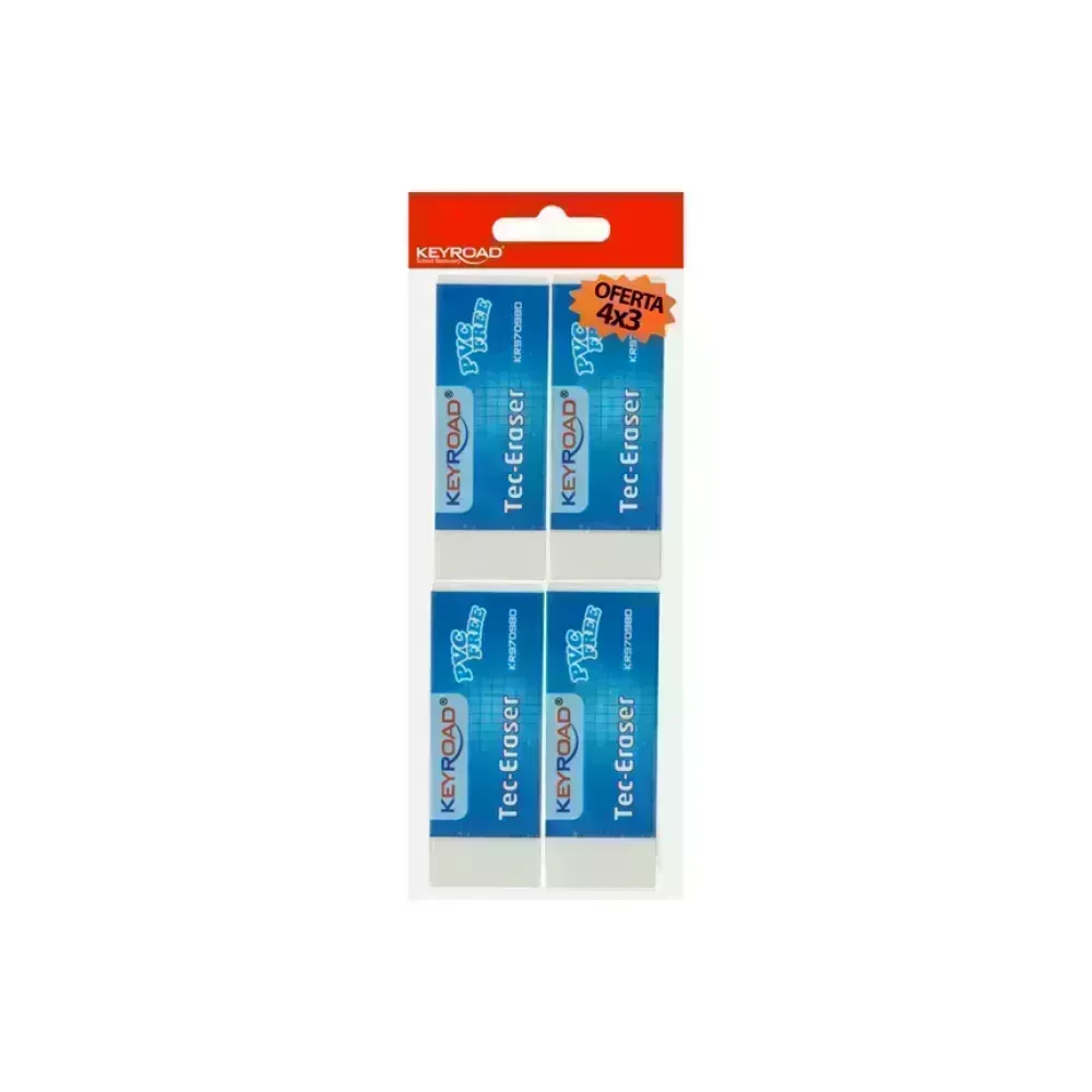 Borrador, Tec-Eraser (61x22x12 mm), Pack x 4 Unds