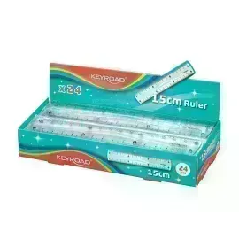 Regla Plástica, Rígida, 15 cm., Caja x 24 Unds. 