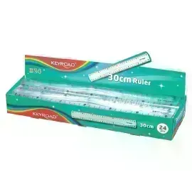 Regla Plástica, Rígida, 30 cm., Caja x 24 Unds. (solo cm)