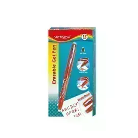 Bolígrafos, Gel Roller Borrable, Rojo, Caja x 12 Unds.