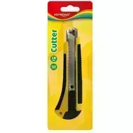 Cuchilla Plástica, 18 mm, Reforzada,  Amarillo, Blister x 1 Und.