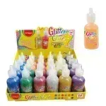 Pegamento, Glitter Glue, Exh. x 24 Unds x 30 g. gotero c.u., Col. Surt.