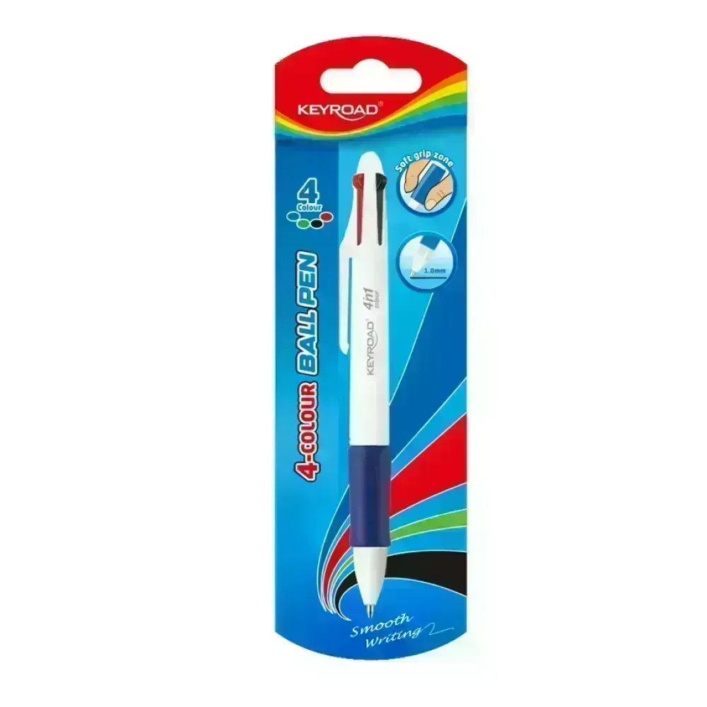 Bolígrafos, 4 in 1, cuatro colores, Blister x 1 Und.